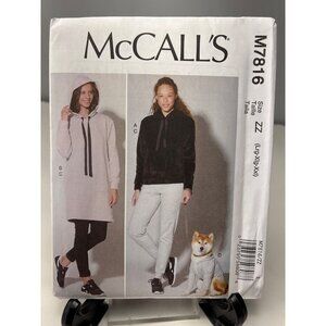 McCalls M7816 Hoodie Dress Pants Sewing Pattern Size L/XL/XXL Uncut